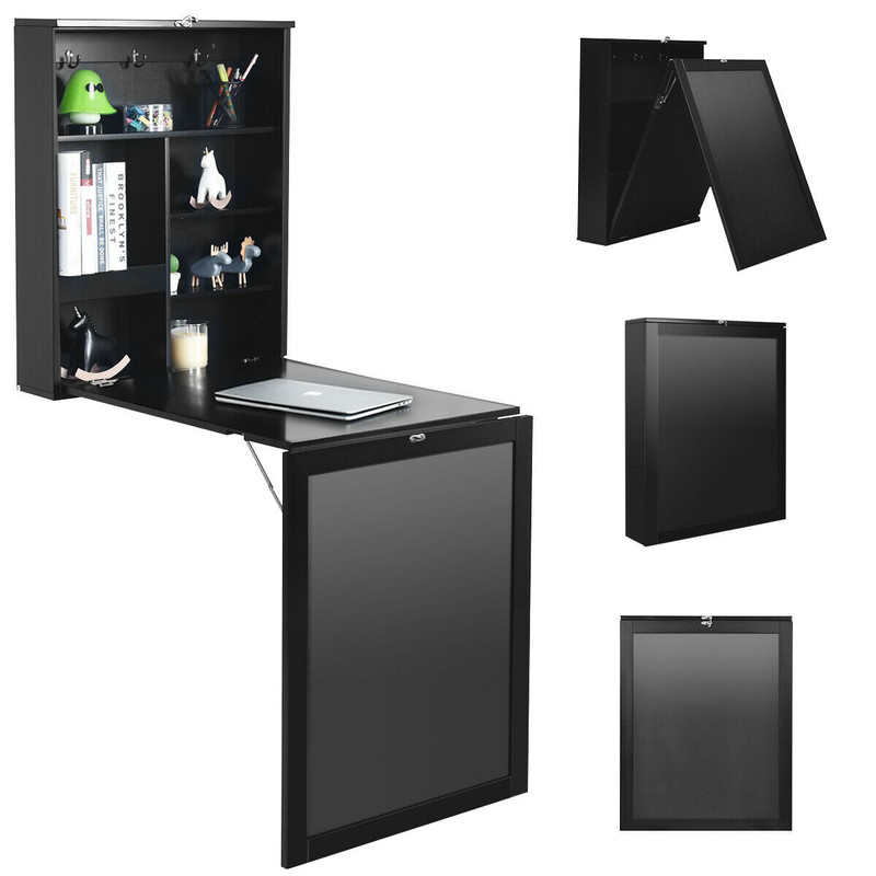 Convertible Wall-Mounted Table with Chalkboard, Space-Saving & Multi-Functional