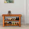 Freestanding Wood Bench With 3Tier Storage Shelves Rustic Entryway Organizer 1