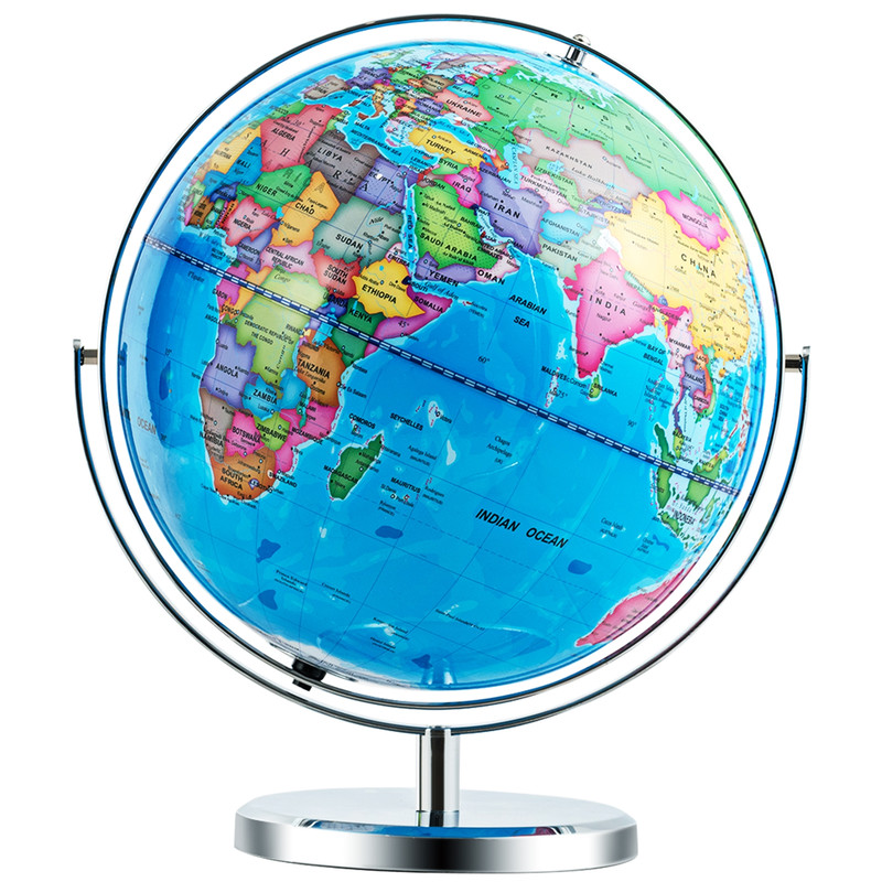 13 Inch Illuminated World Globe 720° Rotating Map with LED Light, Educational Globe for Kids, Desk Decor Night Light