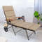 Foldable Wicker Outdoor Chaise Lounge Chair with Aluminum Frame, Adjustable Recliner with Wheels for Patio, Poolside