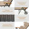 Foldable Wicker Outdoor Chaise Lounge Chair with Aluminum Frame, Adjustable Recliner with Wheels for Patio, Poolside