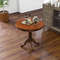 32 Inch Pedestal Side Table Solid Wood Round Pub Table For Home  Bar 0