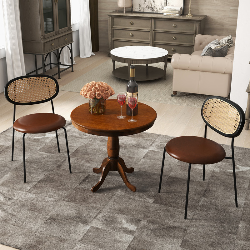 32 Inch Pedestal Side Table Solid Wood Round Pub Table For Home  Bar 1