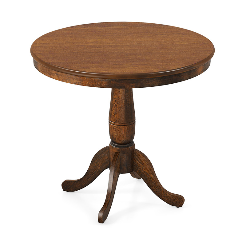 32 Inch Pedestal Side Table Solid Wood Round Pub Table For Home  Bar 6