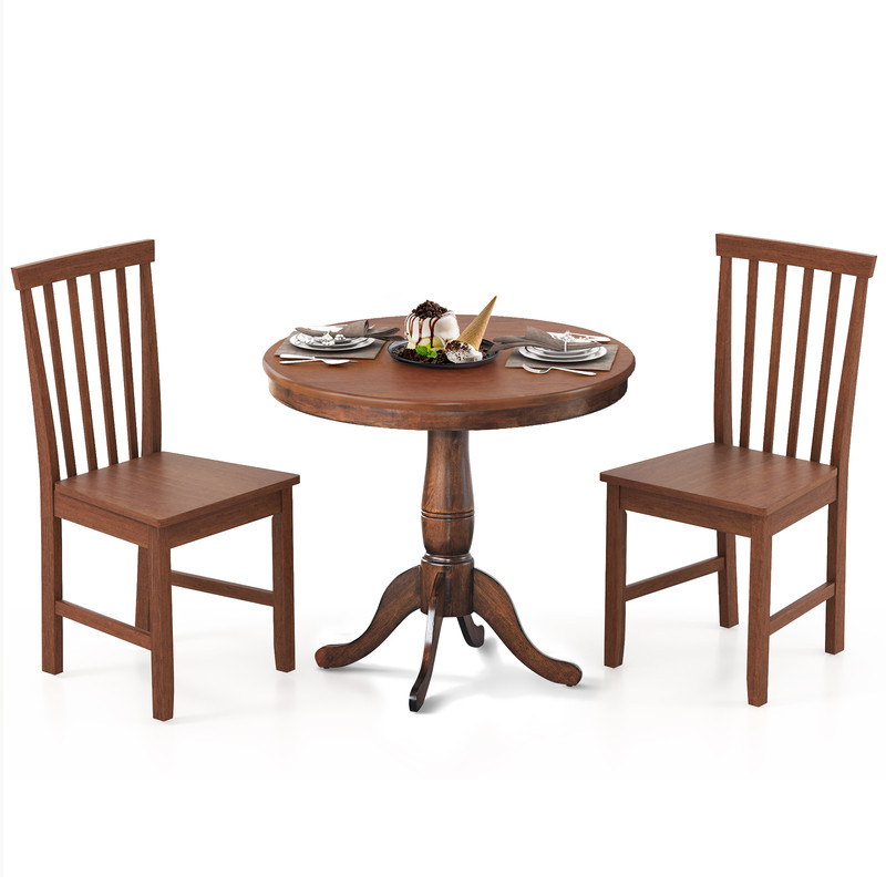 Rustic 3Piece Wooden Table Chair Set Perfect For Cafe Kitchen Or Living Room 5