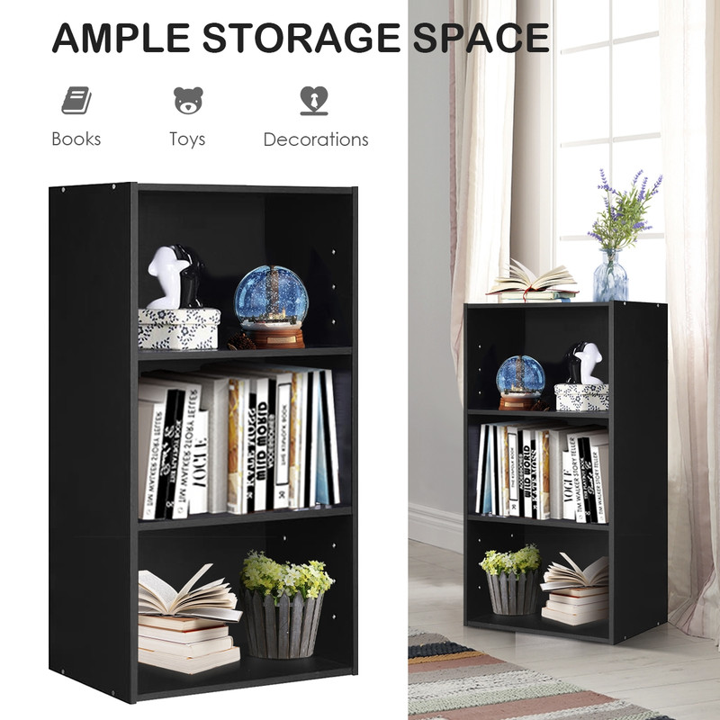 3Tier Open Shelf Bookcase Modern Storage  Display Cabinet For Home  Office 7