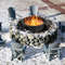 36Inch Round Steel Fire Pit Ring HeavyDuty Outdoor Backyard Fire Pit Accessory 0