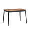 Mid Century Modern Rectangular Dining Table, Walnut & Black, Sturdy Rubber Wood Legs