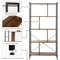 4 Tier Industrial Bookshelf, Freestanding Storage Rack with Metal Frame & Chipboard Shelves