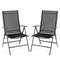 Set of 2 Adjustable Portable Patio Folding Dining Chair Recliners, Outdoor Lightweight Folding Chairs for Camping