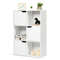 6 Cubes Wood Storage Shelves with Doors, Modern Bookcase Cabinet for Home Office Organization