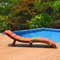 Folding Patio Lounge Chair With Double Sided Cushioned Seat Eucalyptus Wood  Weather Resistant 1