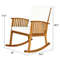 Outdoor Acacia Wood Rocking Chair With Detachable Cushions Rustic Solid Wood Patio Rocker For Backy 5