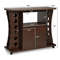 Rolling Buffet Sideboard with Wine Rack, Wooden Bar Storage Cabinet on Wheels