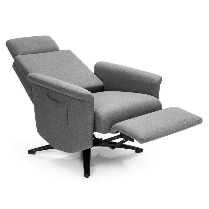 Swivel Massage Recliner Single Sofa with Adjustable Headrest – 360 Rotating & Vibrating Lounge Chair