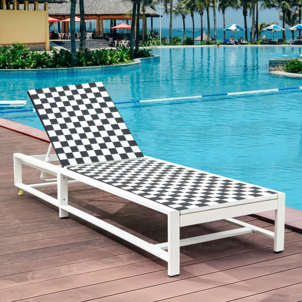 Patio Adjustable Reclining Chair – 5-Position Lounge Chair Chaise with Wheels for Garden, Deck & Outdoor Relaxation