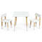 Kids Wooden Table and 2 Chairs Set, Sturdy, Multifunctional Toddler Furniture for Play & Study