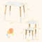 Kids Wooden Table and 2 Chairs Set, Sturdy, Multifunctional Toddler Furniture for Play & Study