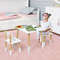 Kids Wooden Table and 2 Chairs Set, Sturdy, Multifunctional Toddler Furniture for Play & Study