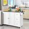 2Door Kitchen Island With Stainless Steel Top  Drawers  Large Storage Cabinet For Modern Kitchens 0