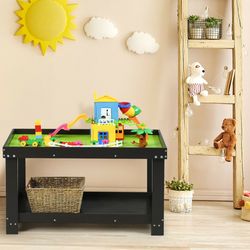 patented solid multifunctional wood kids activity play table, durable, safe & versatile for learning & play