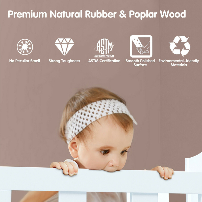 2in1 Classic Convertible Toddler Bed Wooden Kids Bed With 2 Side Guardrails For Extra Safety 2