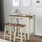 Pub Table Set With 2 Stools Counter Height Dining Table For Breakfast Nooks  Compact Areas 1