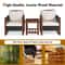 3Piece Acacia Wood Patio Furniture Set With Coffee Table Rattan Chairs Outdoor Conversation Bistro 3