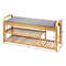 Entryway 3Tier Bamboo Shoe Rack Bench With Cushion Sturdy Storage Seating For A Tidy Home 3