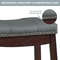 Set of 2 24-Inch Height Backless Counter Stool with Footrest, Padded Saddle Seat & Solid Wood Legs for Kitchen or Bar
