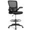Ergonomic Height Adjustable Drafting Chair with Flip Arms & Foot Ring, Mesh Office Chair for Home & Studio Workstation