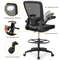 Ergonomic Height Adjustable Drafting Chair with Flip Arms & Foot Ring, Mesh Office Chair for Home & Studio Workstation
