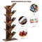 8-Tier Free Standing Tree Bookshelf, Space-Saving Wood Bookcase for Home Office Bedroom, Modern Vertical Display Shelf
