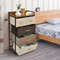 4-Tier Organizer Tower Steel Frame Wooden Top Storage Unit with 5-Drawer Dresser for Bedroom Closet Entryway