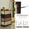 4-Tier Organizer Tower Steel Frame Wooden Top Storage Unit with 5-Drawer Dresser for Bedroom Closet Entryway