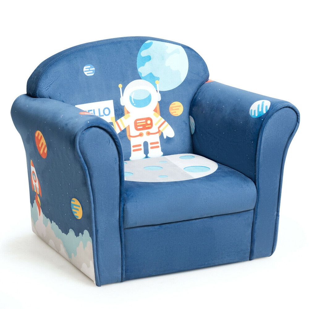 Kids Elephant Astronaut Crocodile Lion Upholstered Sofa Chair with Armrest, Cozy Toddler Couch for Reading, Playing