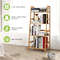 4-Tier Bamboo Plant Rack with Guardrails, Space-Saving Ladder Shelf for Indoor Outdoor Display, Books, Storage & Flower