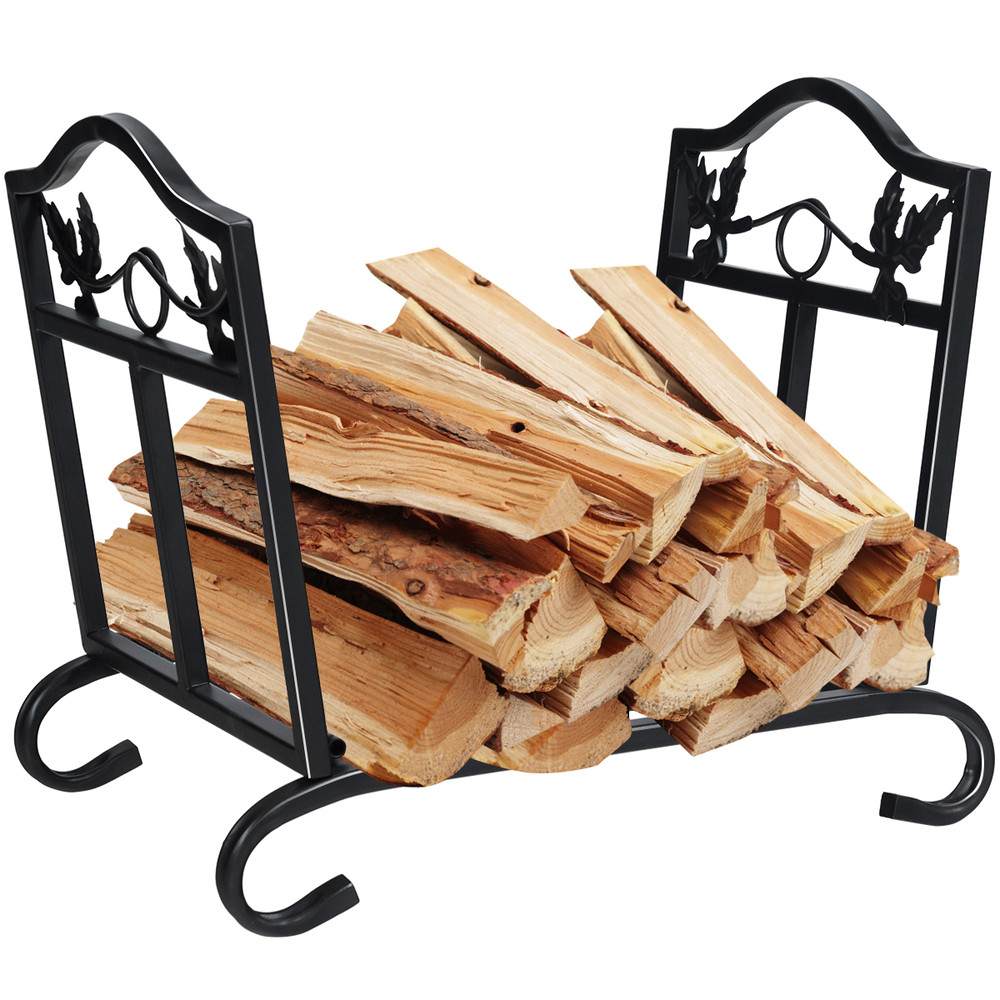 Foldable Firewood Log Rack Steel Wood Storage Holder, Heavy-Duty Outdoor Indoor Firewood Stand for Fireplace, Fire Pit