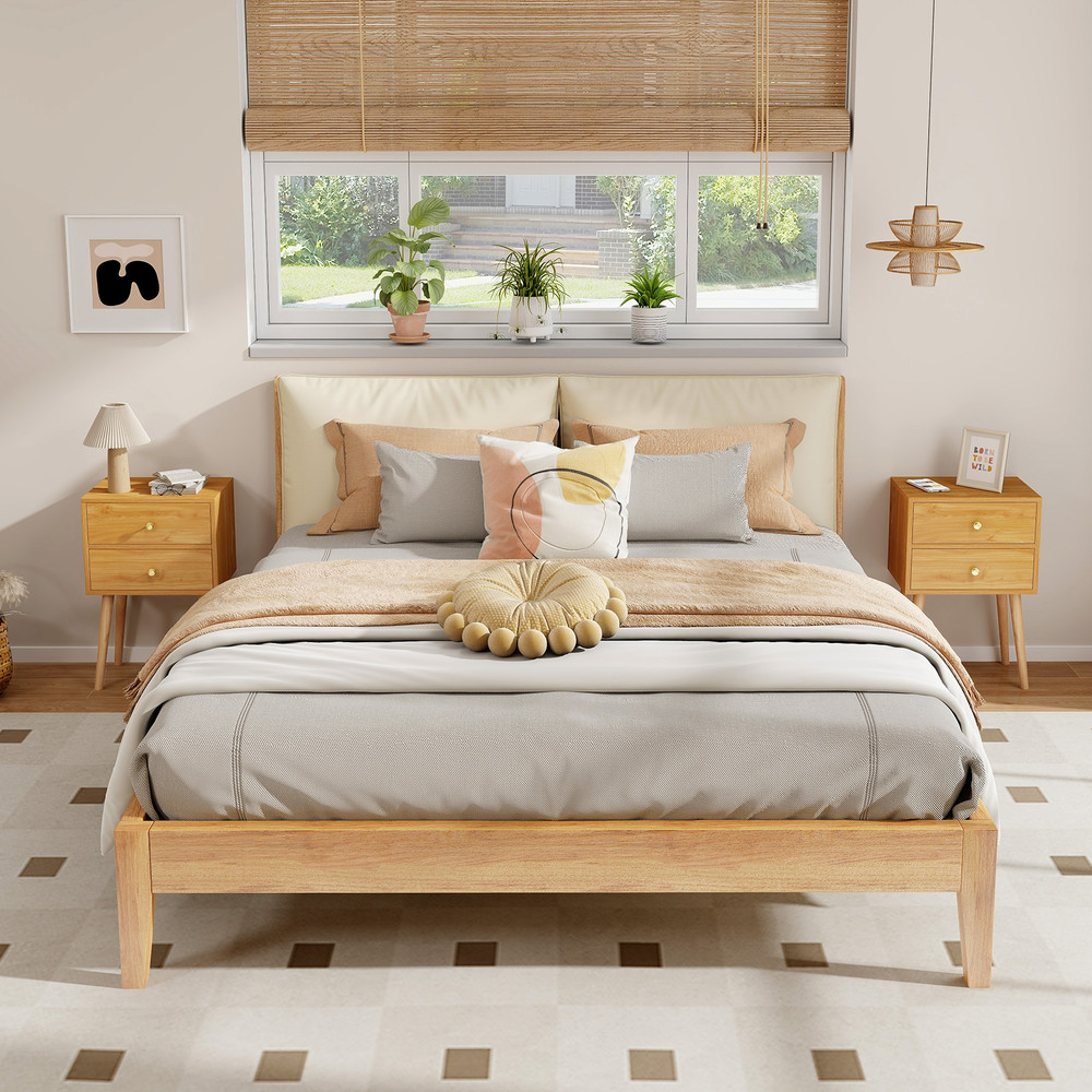 Mid Century Modern Nightstand 2-Drawer Bedside Table for Stylish Bedroom Decor