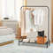 Heavy Duty Clothing Rack with Top Rod & Storage Shelf Sturdy Garment Rack for Closet Organization & Clothes Display