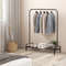 Heavy Duty Clothing Rack with Top Rod & Storage Shelf Sturdy Garment Rack for Closet Organization & Clothes Display