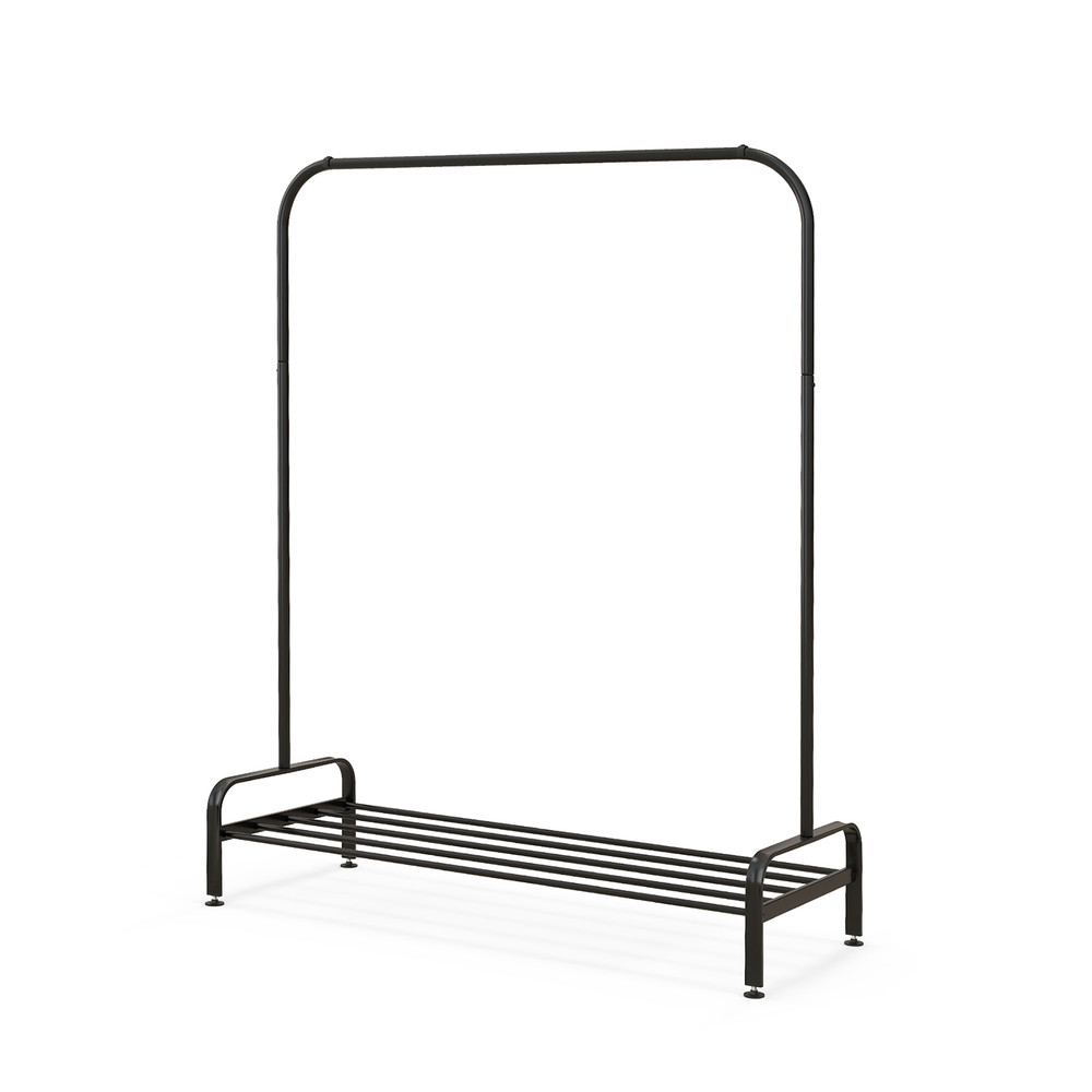 Heavy Duty Clothing Rack with Top Rod & Storage Shelf Sturdy Garment Rack for Closet Organization & Clothes Display