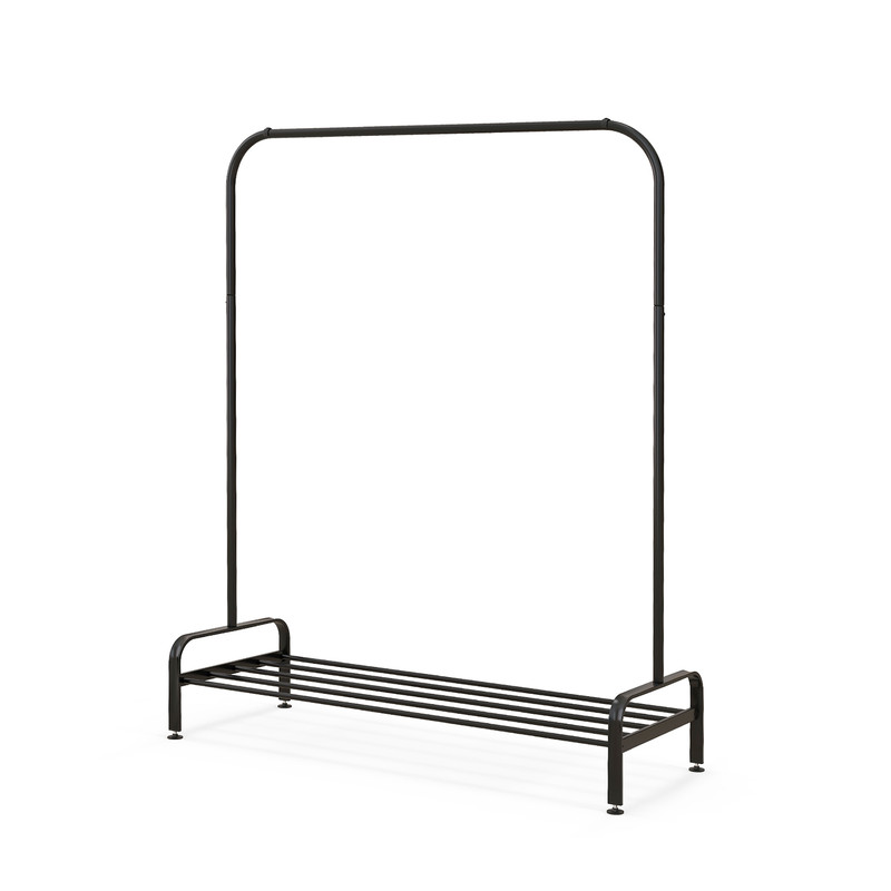 Heavy Duty Clothing Rack with Top Rod & Storage Shelf Sturdy Garment Rack for Closet Organization & Clothes Display