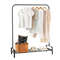 Heavy Duty Clothing Rack with Top Rod & Storage Shelf Sturdy Garment Rack for Closet Organization & Clothes Display