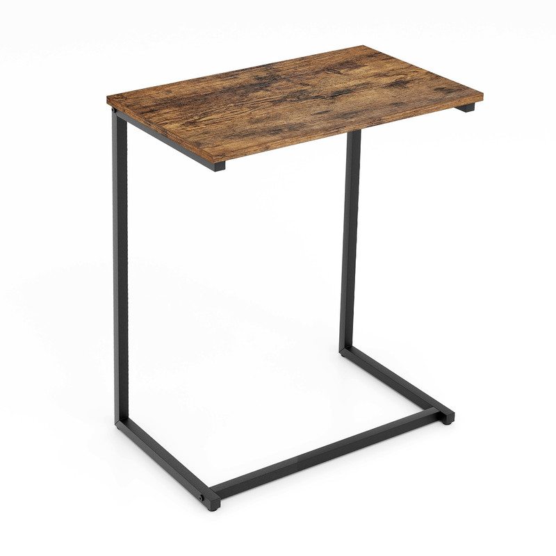 Industrial C-Shaped End Table Space-Saving Side Table for Living Room Decor