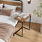 Industrial C-Shaped End Table Space-Saving Side Table for Living Room Decor