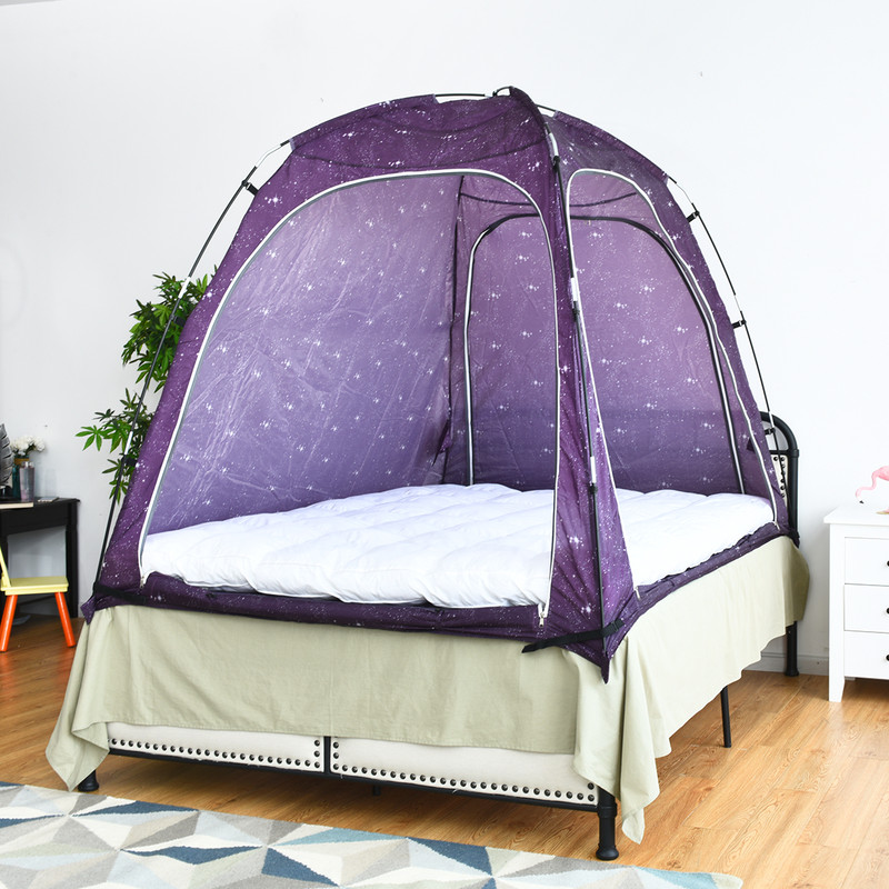 Starlight Bed Tent, Indoor Privacy Play Tent with Carry Bag for Kids & Adults, Breathable Polyester Canopy with Tablet