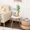 Round Coffee Table 16 Diameter Minimalist Modern Side Table with Beech Wood Legs, Perfect for Apartments & Home Decor