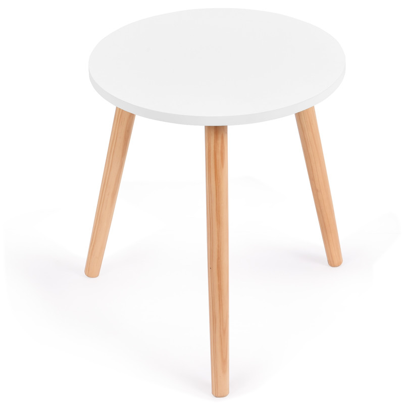 Round Coffee Table 16 Diameter Minimalist Modern Side Table with Beech Wood Legs, Perfect for Apartments & Home Decor