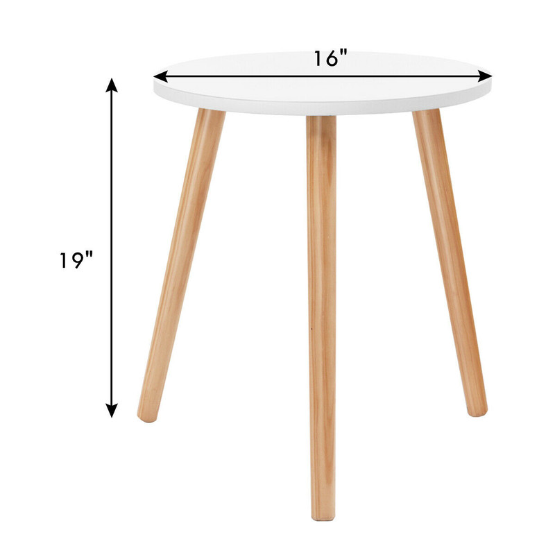 Round Coffee Table 16 Diameter Minimalist Modern Side Table with Beech Wood Legs, Perfect for Apartments & Home Decor